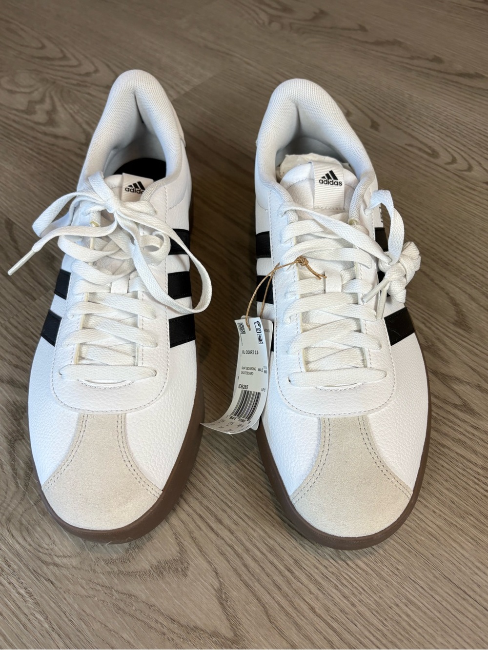 adidas VL Court 3 Men’s White & Black Classic Sneaker with Gum Sole